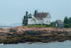 Winter Harbor Lighthouse in Foggy Maine